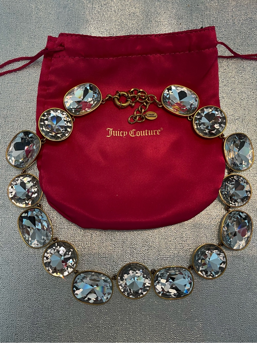 Juicy Couture Crystal Necklace with Gold-Tone Accents
